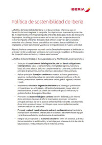 Política de sostenibilidad de Iberia