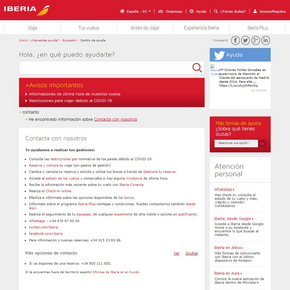 Contactos iberia.com