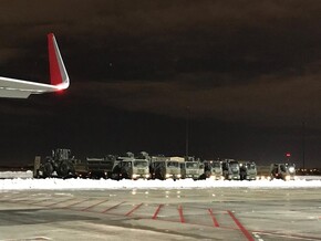Nieve en el aeropuerto de Madrid