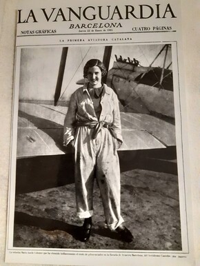 Foto de Mari Pepa Colomer en la portada de La Vanguardia (foto cedida por la familia)