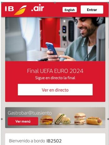 La final de la Eurocopa se podrá ver en directo a bordo de todos los aviones de Iberia