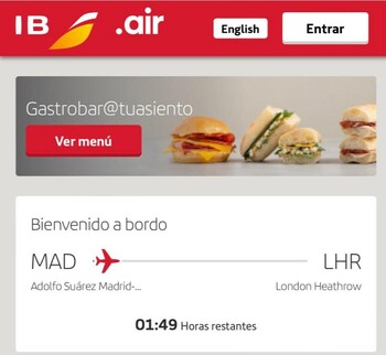 Los clientes de Iberia ya pueden pedir comida a bordo desde su asiento