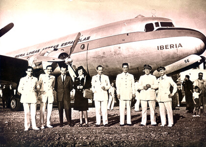 Inauguración vuelos a Buenos Aires, 1946